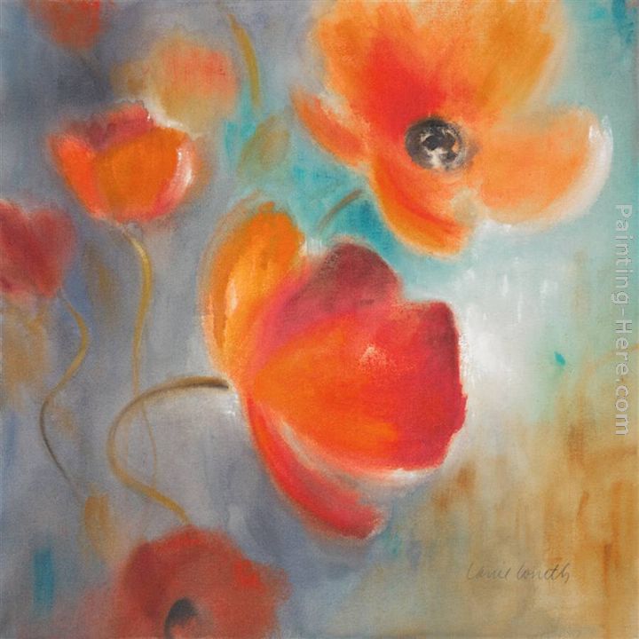 Scarlet Poppies in Bloom I painting - Lanie Loreth Scarlet Poppies in Bloom I art painting
